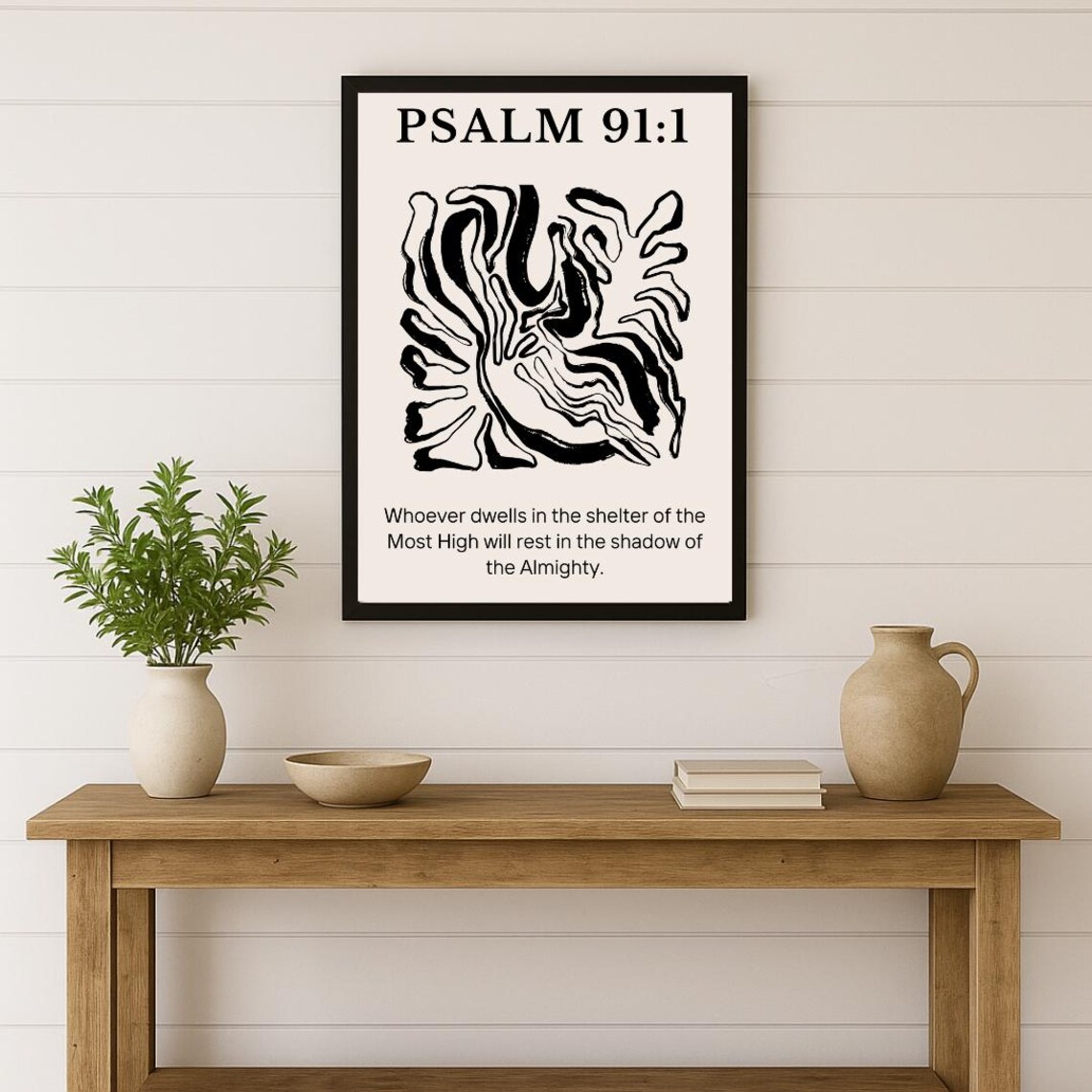 Psalm 911 Shelter of the Most High Bible Verse Minimalist Abstract Print
