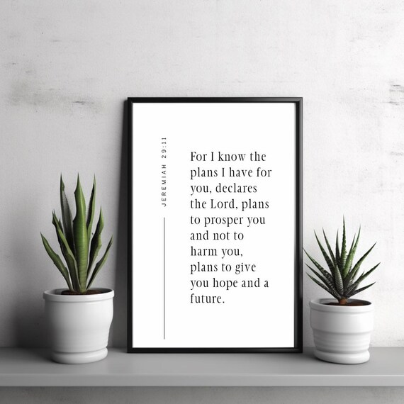 Jeremiah 29 Verse Modern Minimalist Scripture Christian Faith Poster