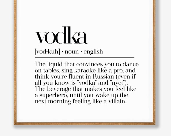 Vodka Funny Dictionary Definition Dance on Tables Bar Poster
