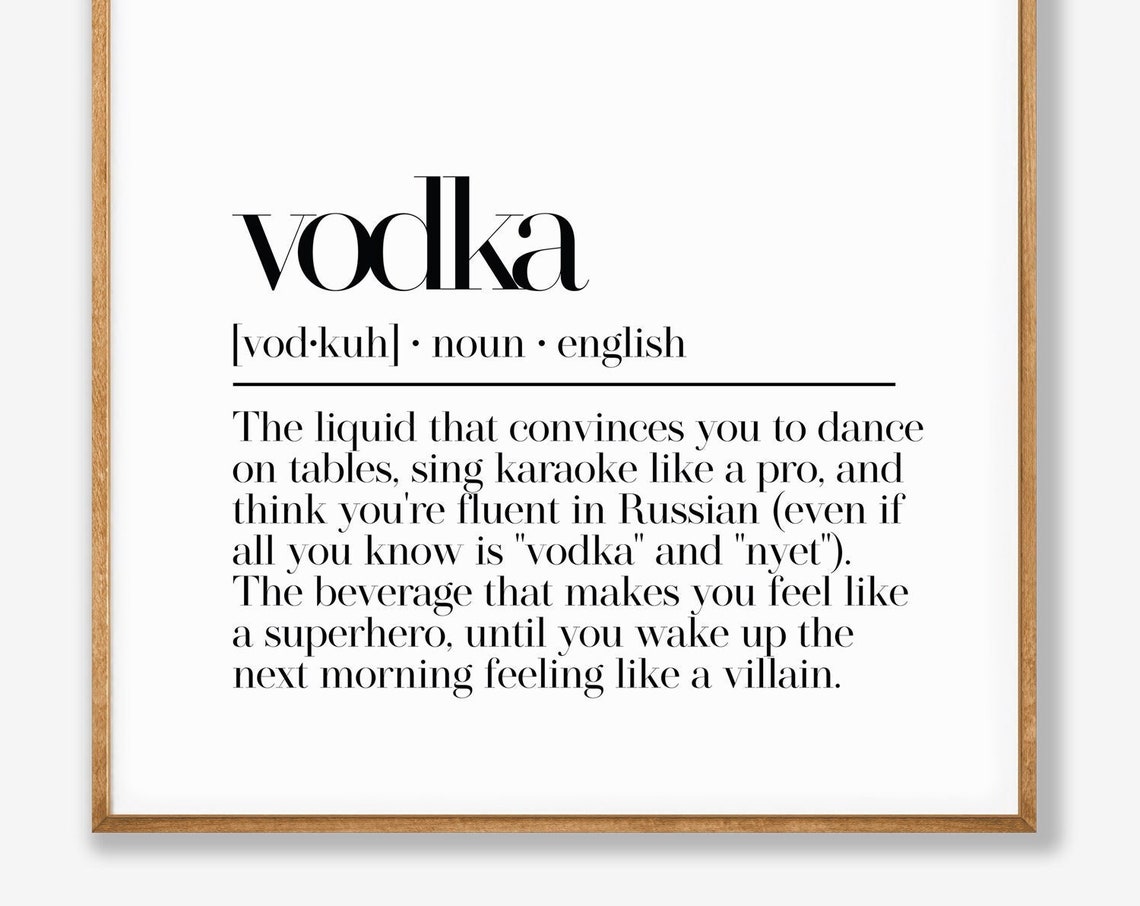 Vodka Funny Dictionary Definition Dance on Tables Bar Poster