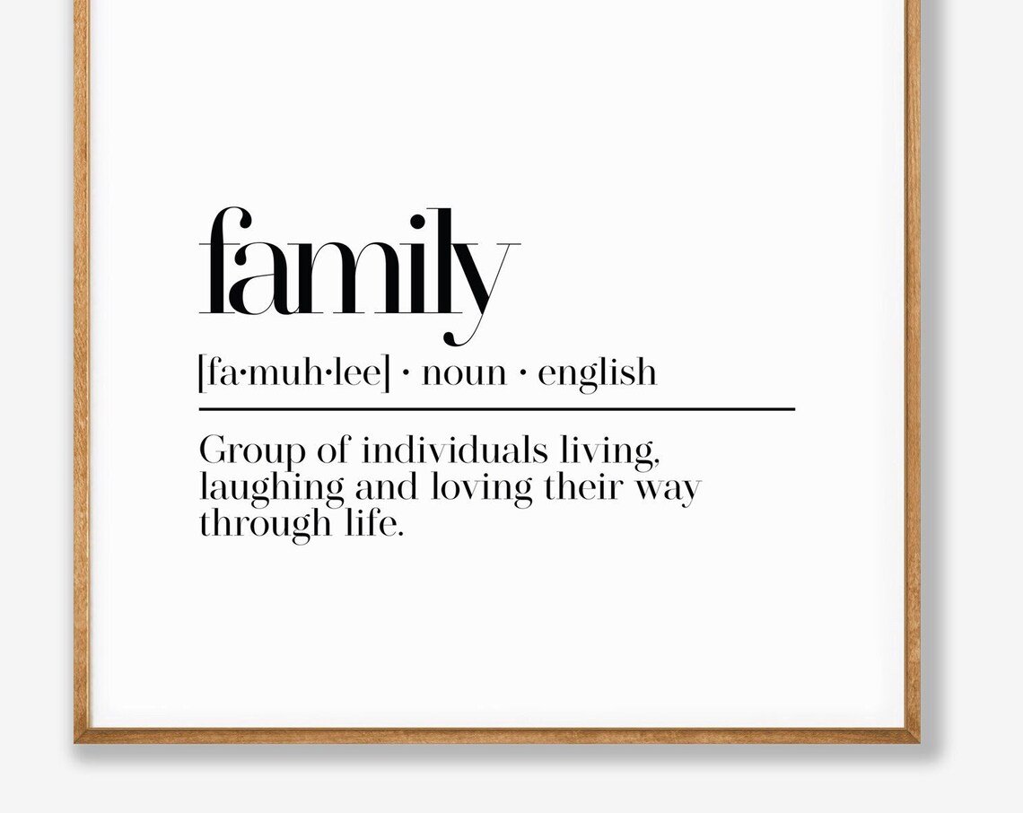 Kitchen Wall Decor Family Definition Print Dining Room Wall Art Modern Art Family Art Family Sign New House Gift Family Gift