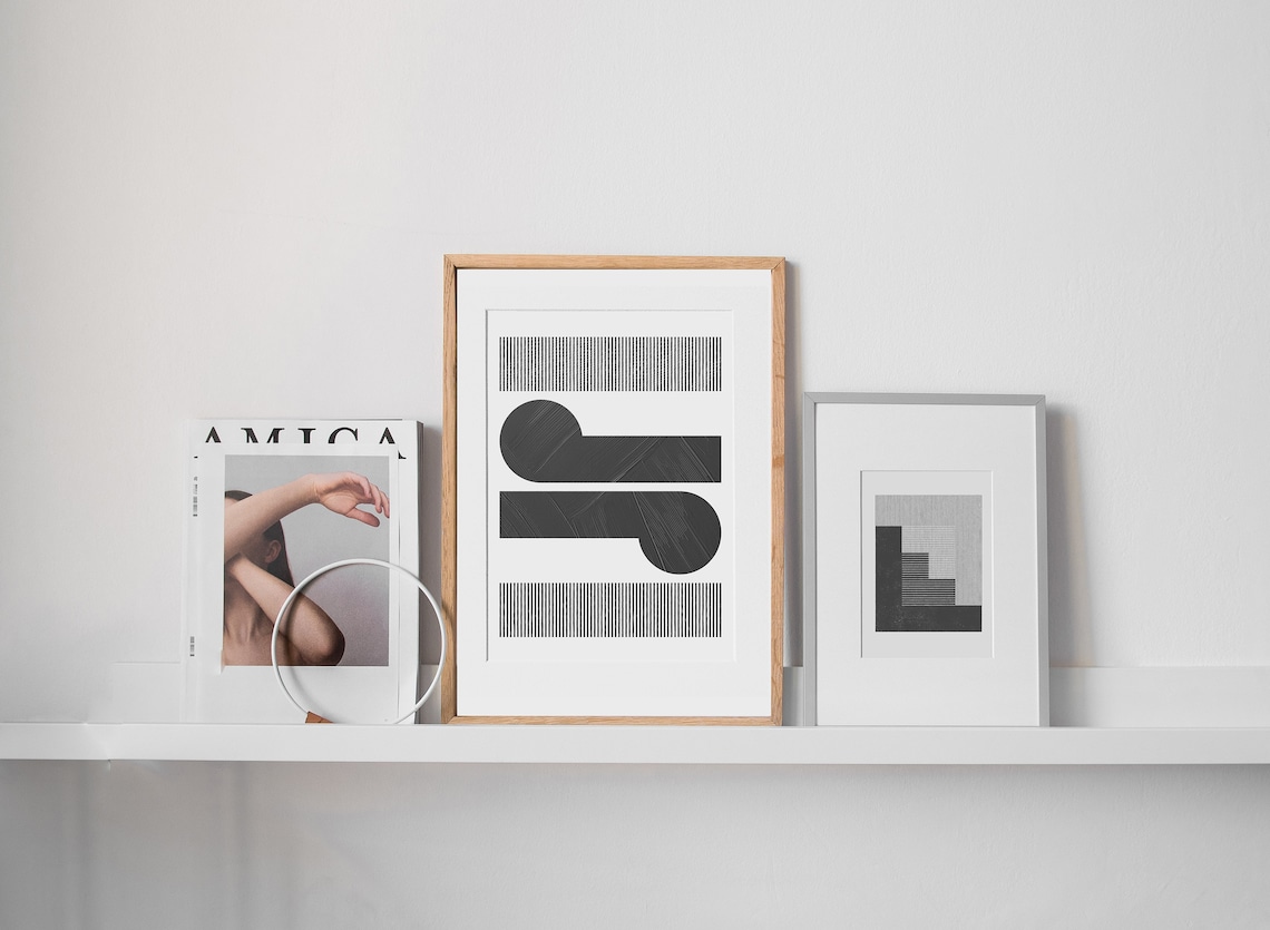 Minimal Abstract Geometric Koru Art Print - Image 2