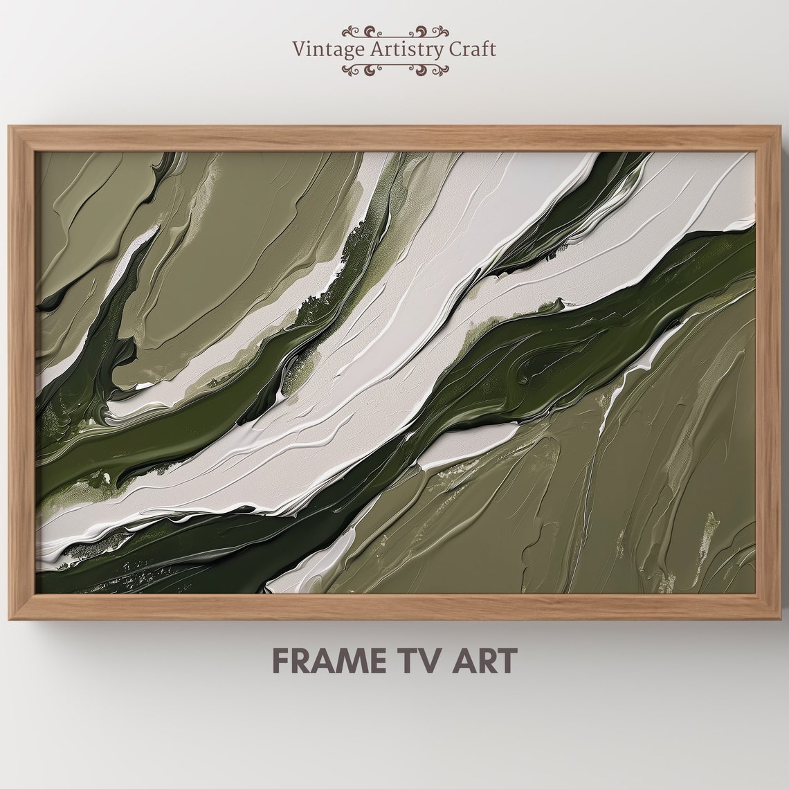 Olive Green Marble Swirl Abstract Modern Neutral Texture Poster - Image 8