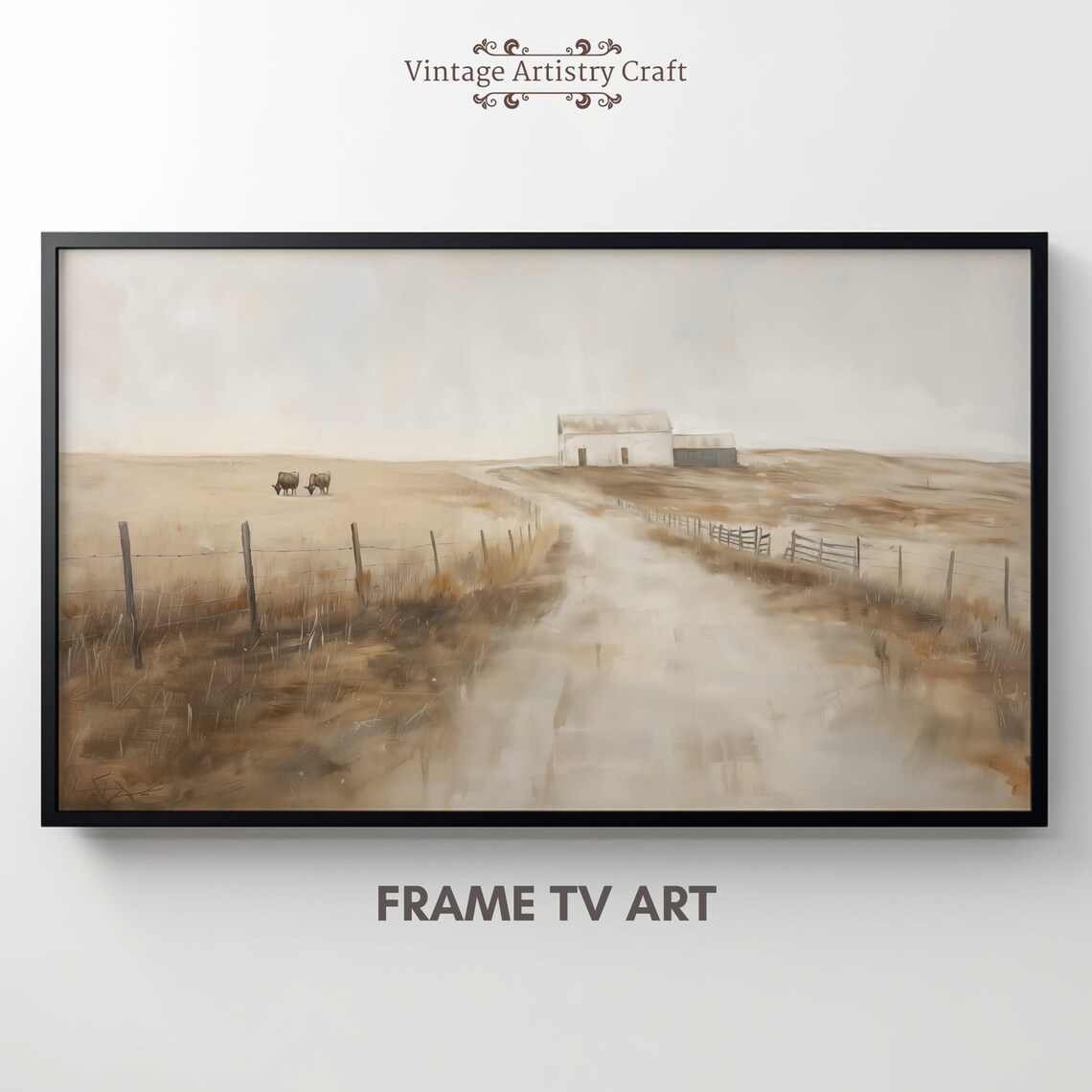 Rustic Farm Scene Vintage Art Print, Farmhouse Decor - Image 7