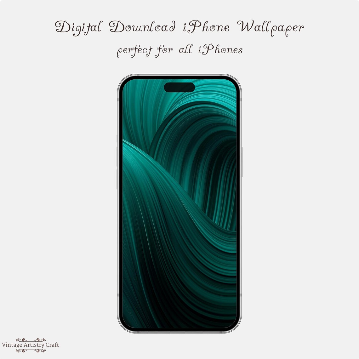 Dark Teal Abstract iPhone Wallpaper Art Print