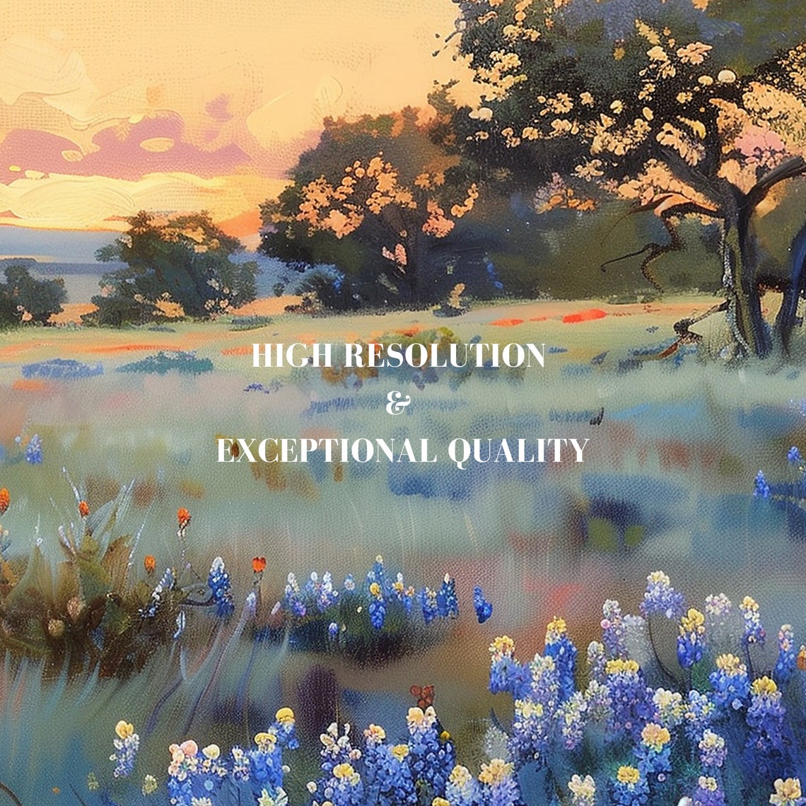Wildflower Field Landscape Vintage Oil Painting Aesthetic Farmhouse Wall Art Country Landscape Art Print - Image 5