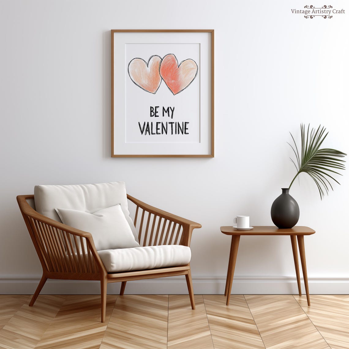 Be My Valentine Heart Card Romantic Gift Box Styled Scene Poster - Image 3