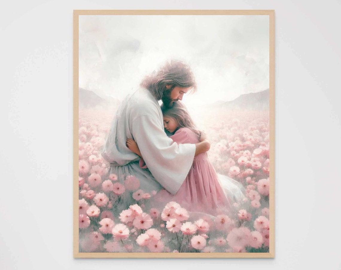 Comforting Faith Christian Art Jesus And Girl Art Jesus Painting Lds Bible Painting Jesus Prints Jesus With Children Art