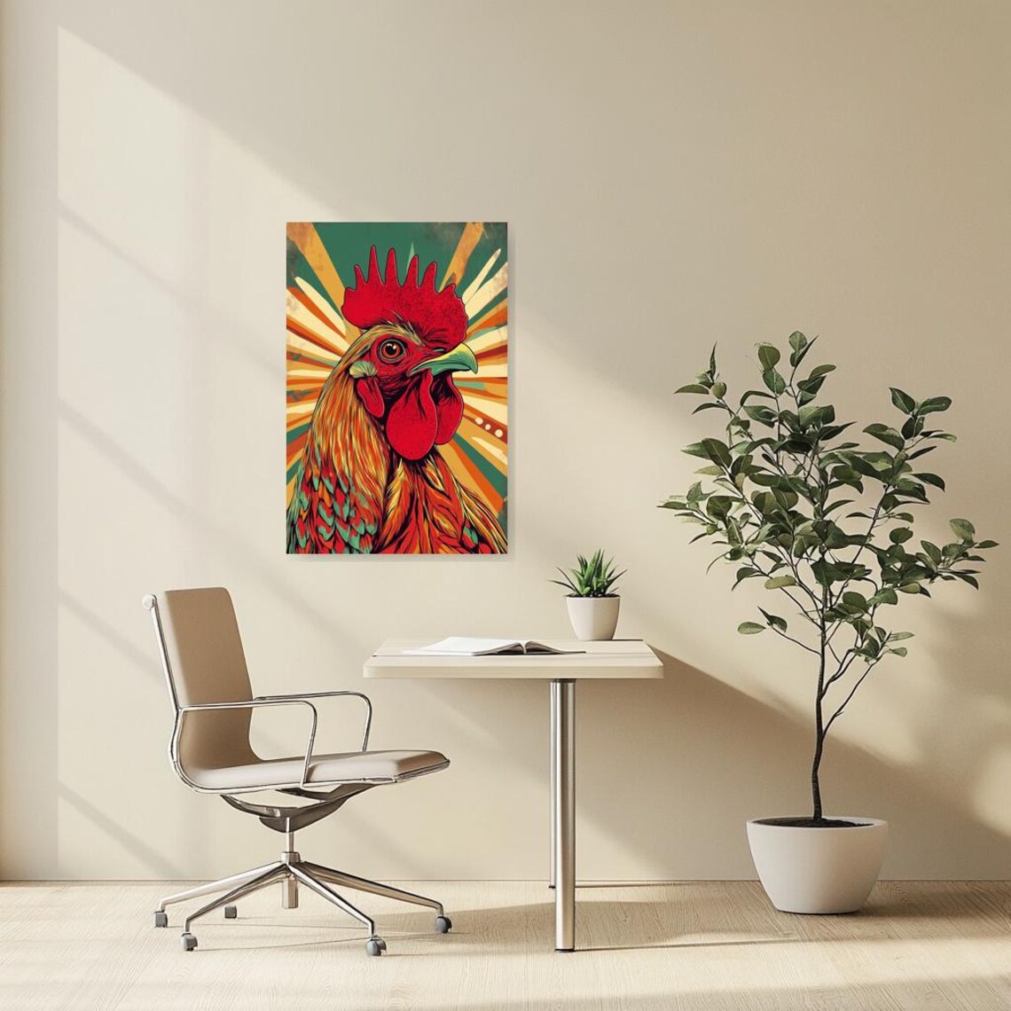 Vintage Rooster Art Print, Kitchen Farmhouse Decor - Image 2