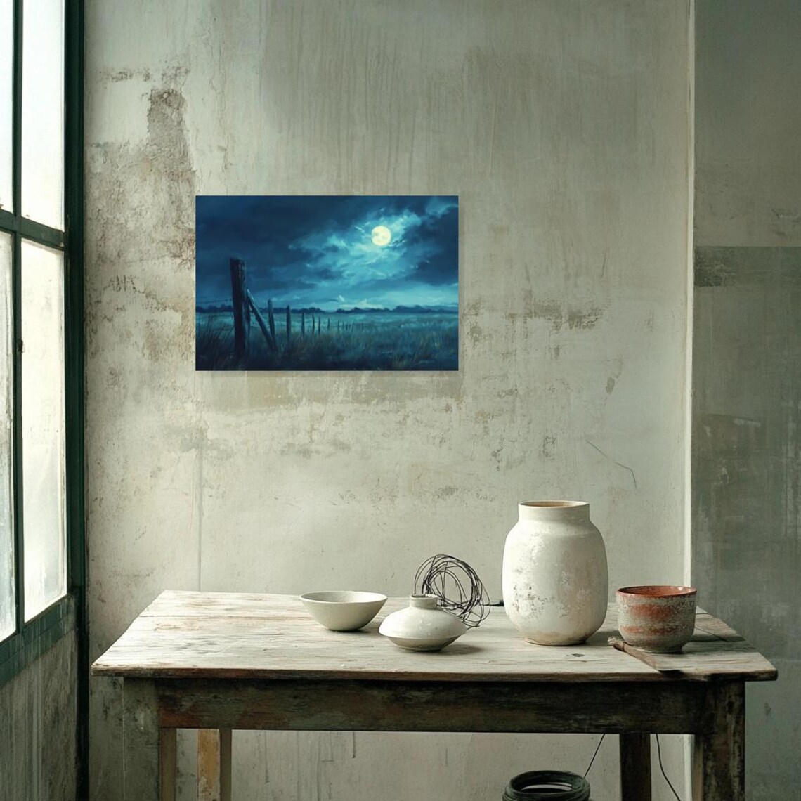 Moonlit Landscape, Edward Hopper Night Scene - Image 3