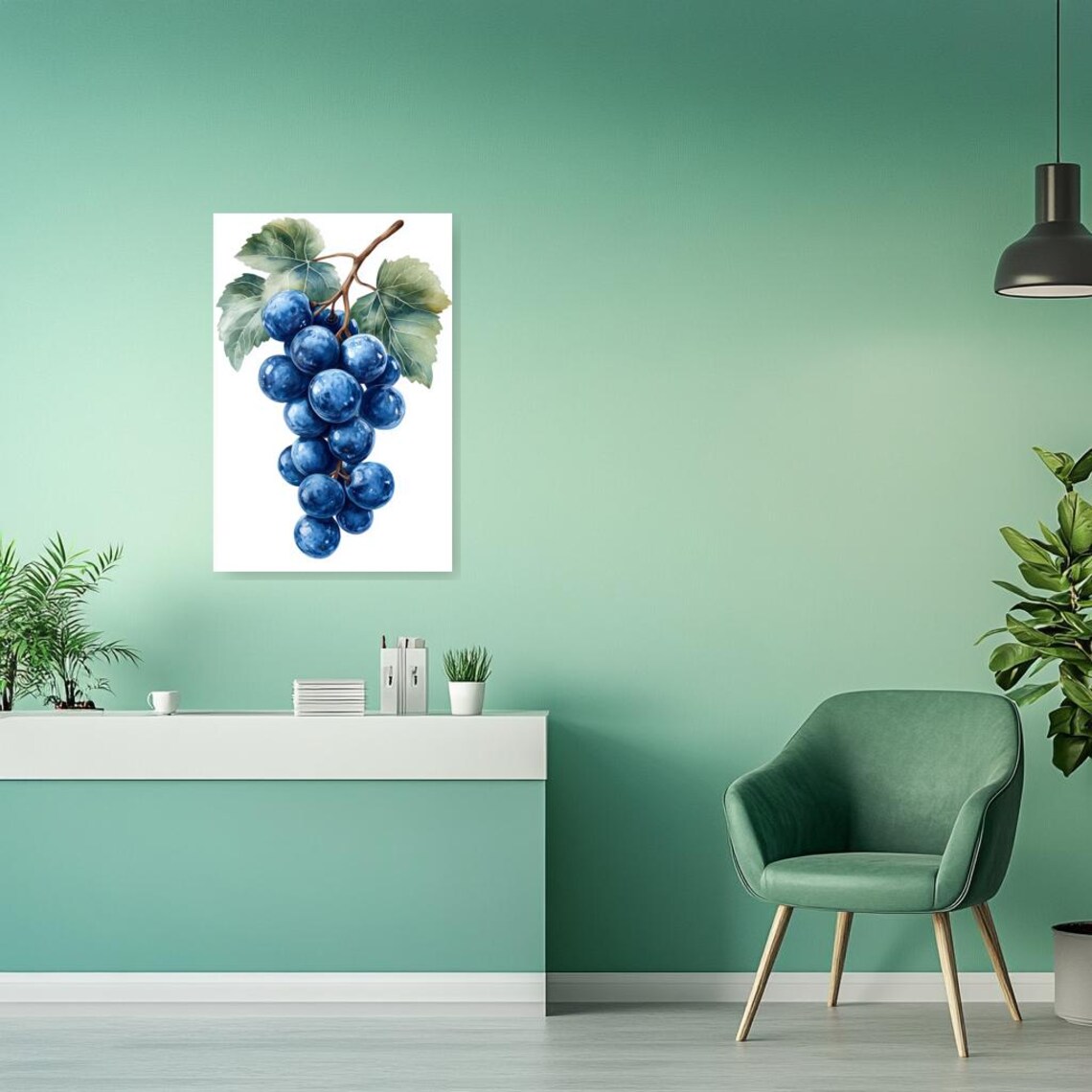 Vintage Grape Botanical Art Print, Monet Style - Image 2