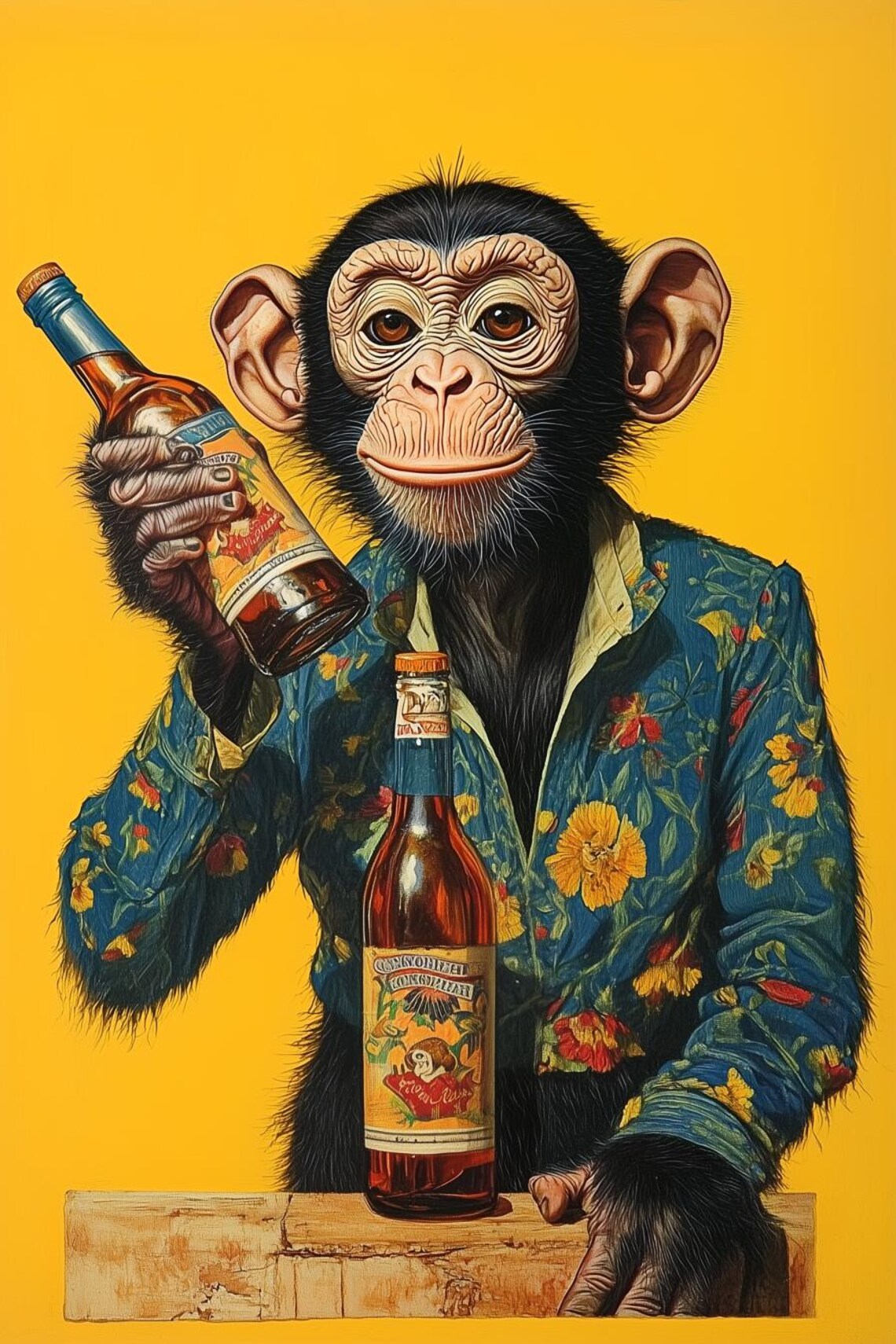 Whimsical Monkey Print, Vintage Style Home Decor