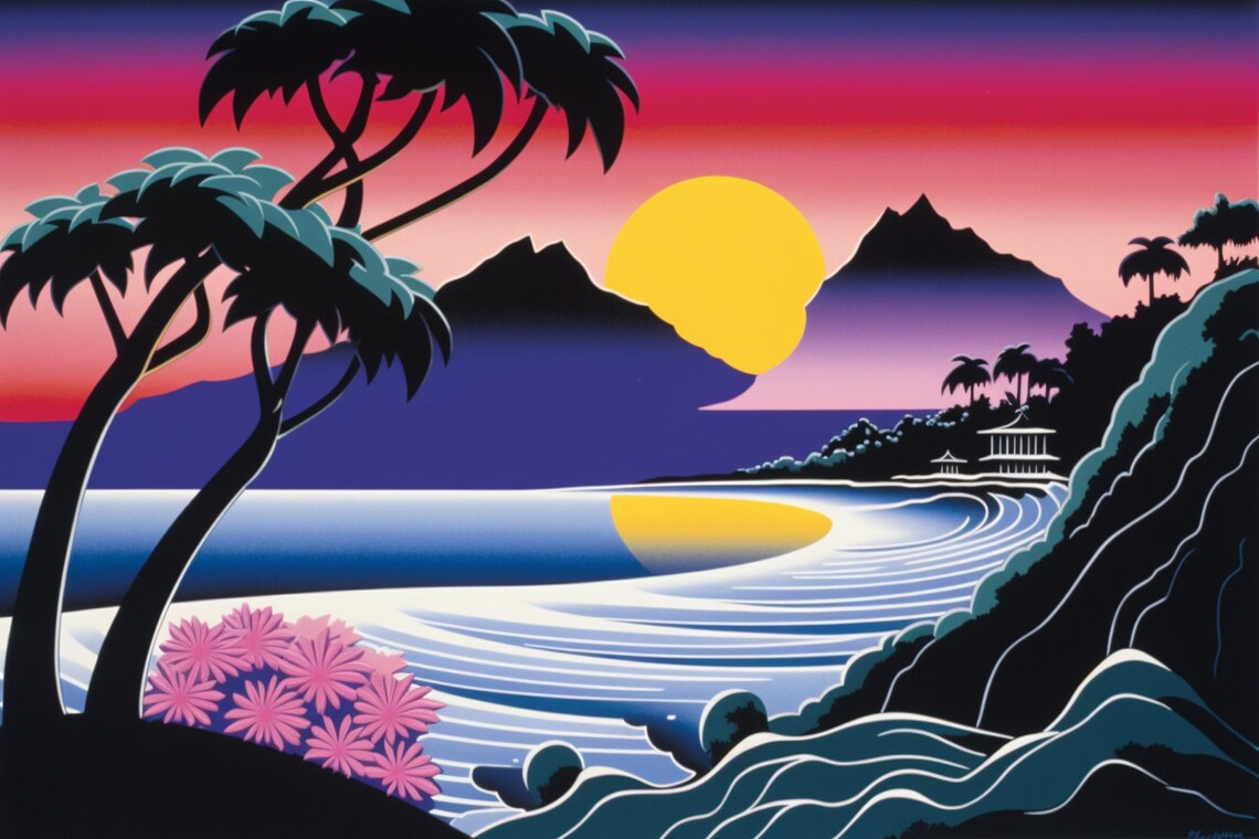 Hiroshi Nagai Style Hidden Paradise Art Print