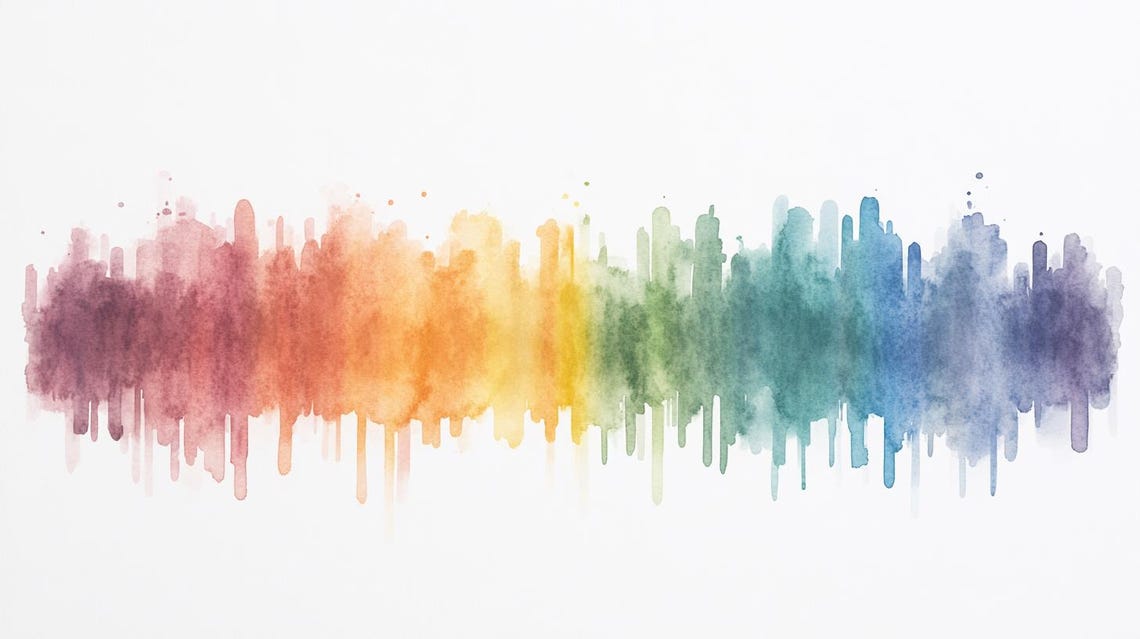 Minimal Rainbow Watercolor Spectrum Print Modern Calm Wall Art Custom Art Home Decor