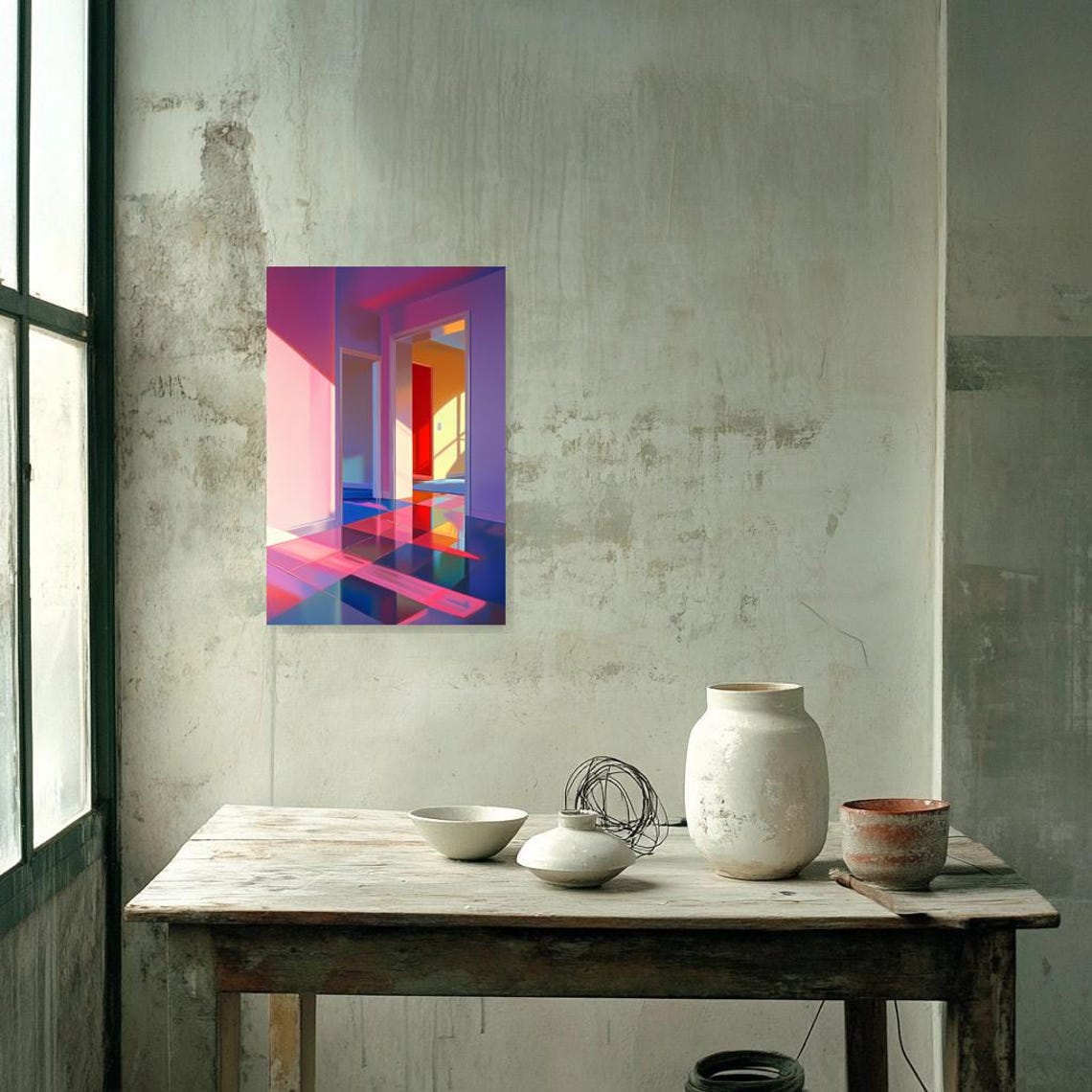 Vibrant Colorful Modern Interior with Dynamic Light Play Poster - Image 3