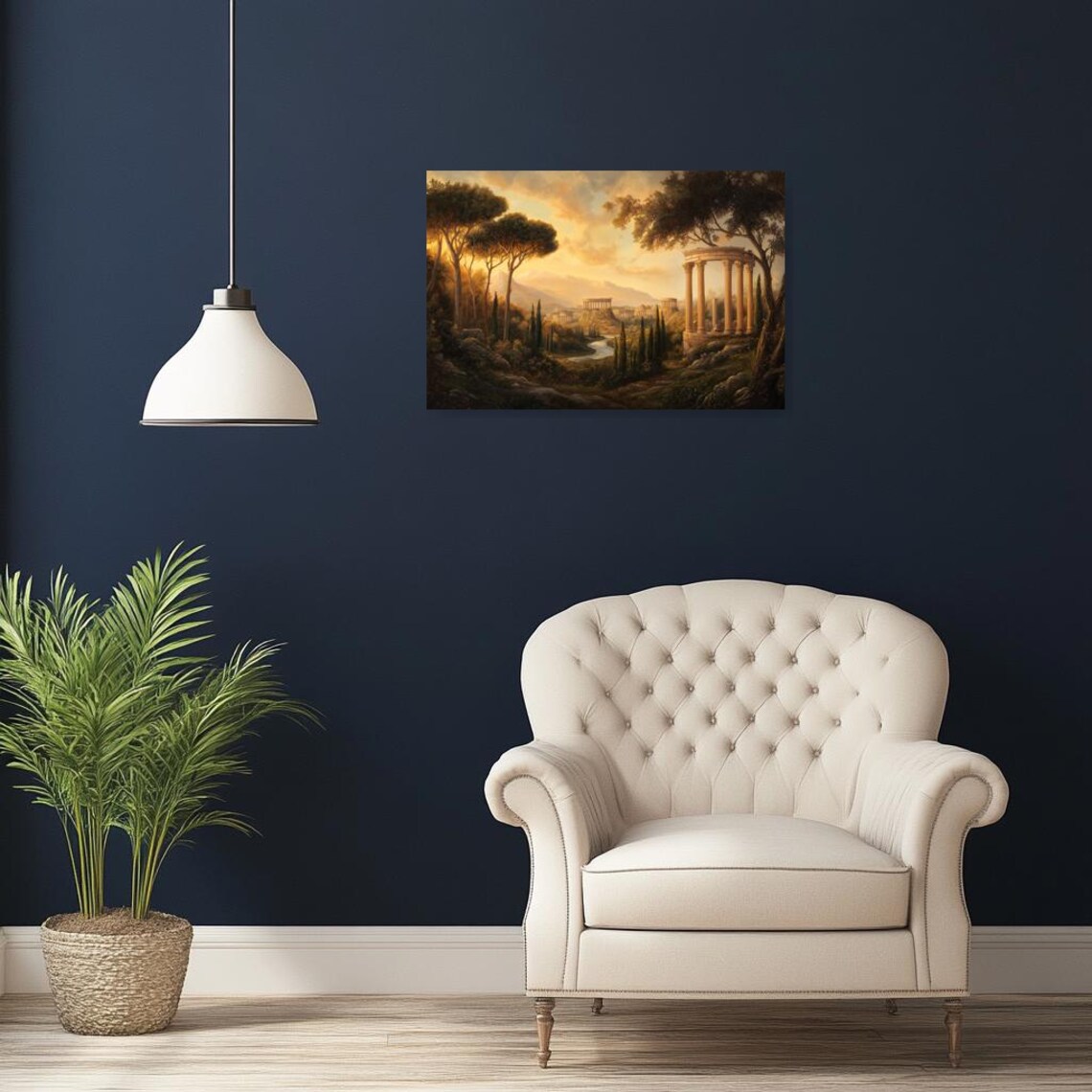 Claude Lorain Romantic Landscape, Classical Architecture - Image 2