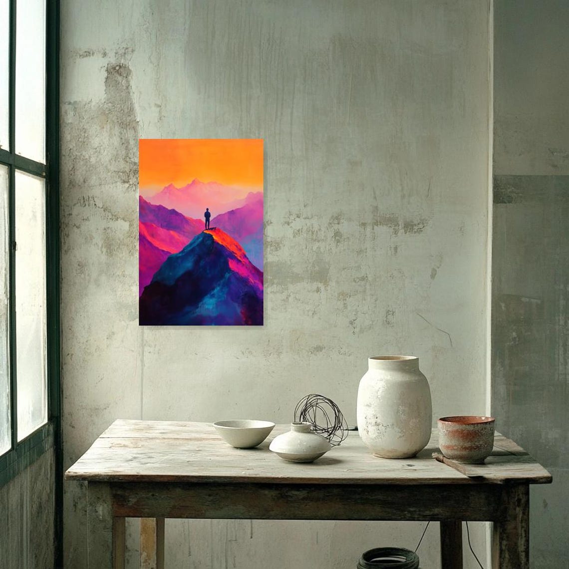 Mountain Adventure Print Inspired By Edvard Munch With Bold Colors And Dramatic Landscapes For Home Decor - Image 2
