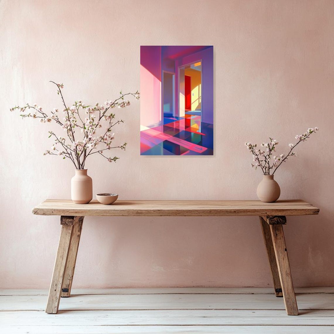 Vibrant Colorful Modern Interior with Dynamic Light Play Poster - Image 2