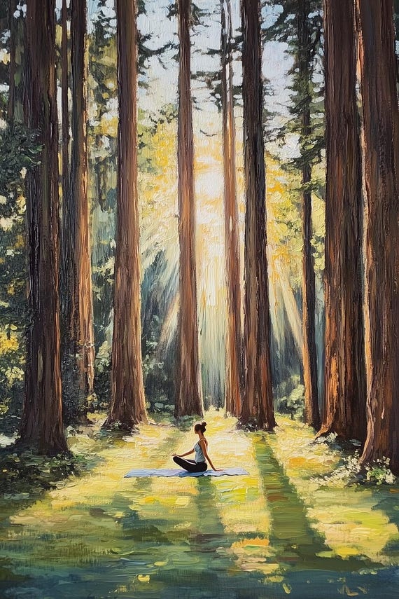 Custom Print Tranquil Forest Meditation Art Inspired By Claude Monet Bright Colors For Home Decor Wall Art