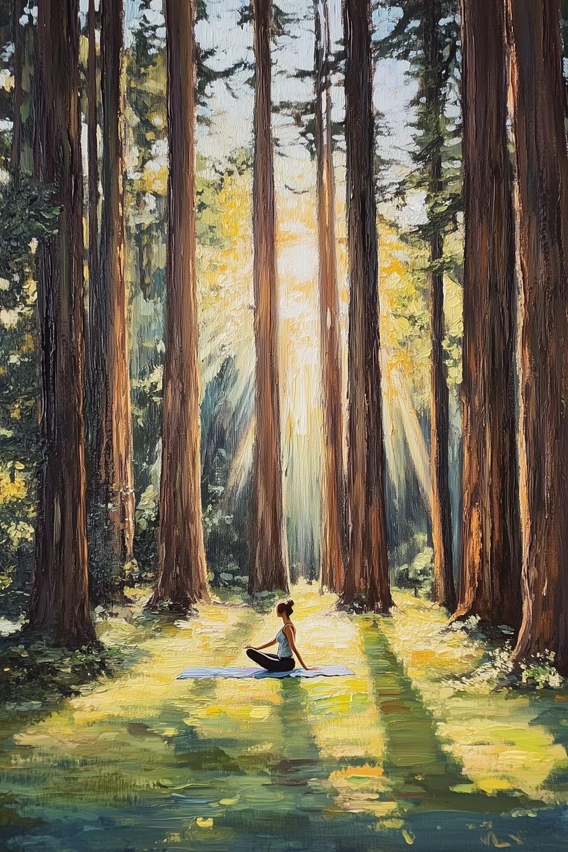 Custom Print Tranquil Forest Meditation Art Inspired By Claude Monet Bright Colors For Home Decor Wall Art