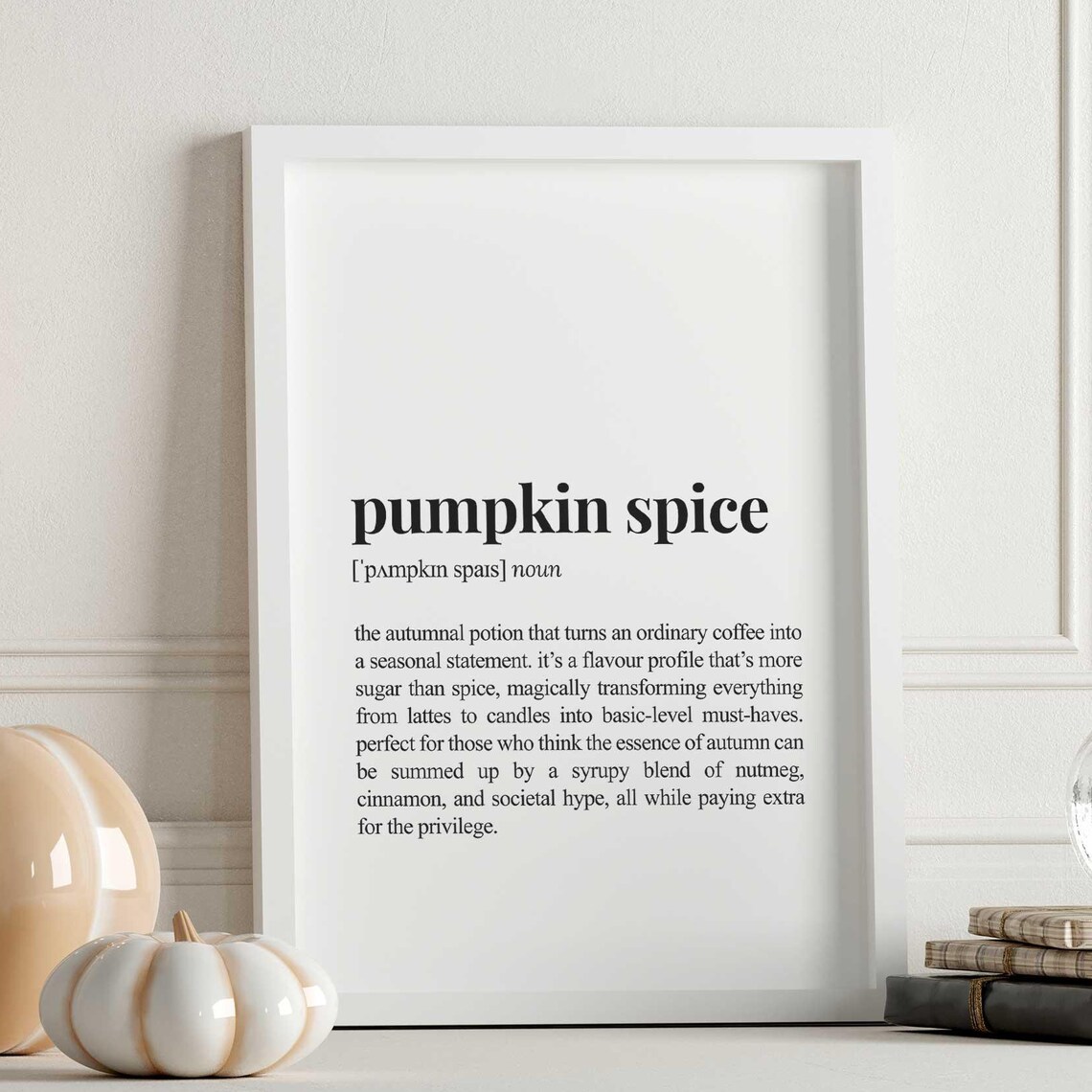 Pumpkin Spice Definition Funny Dictionary Style Fall Decor Wall Art - Image 3
