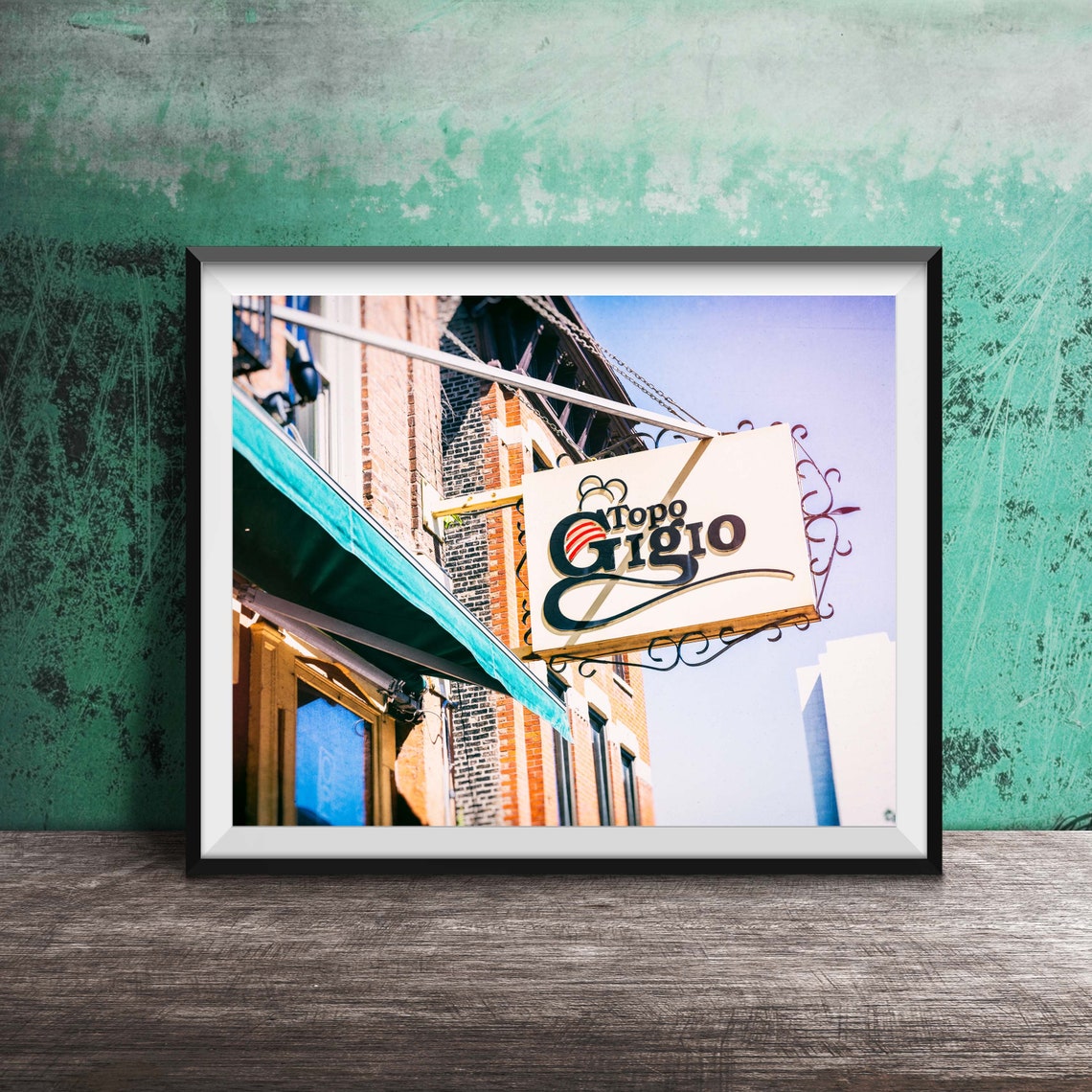 Topo Gigio Italian Restaurant Old Town Chicago Hanging Sign Poster