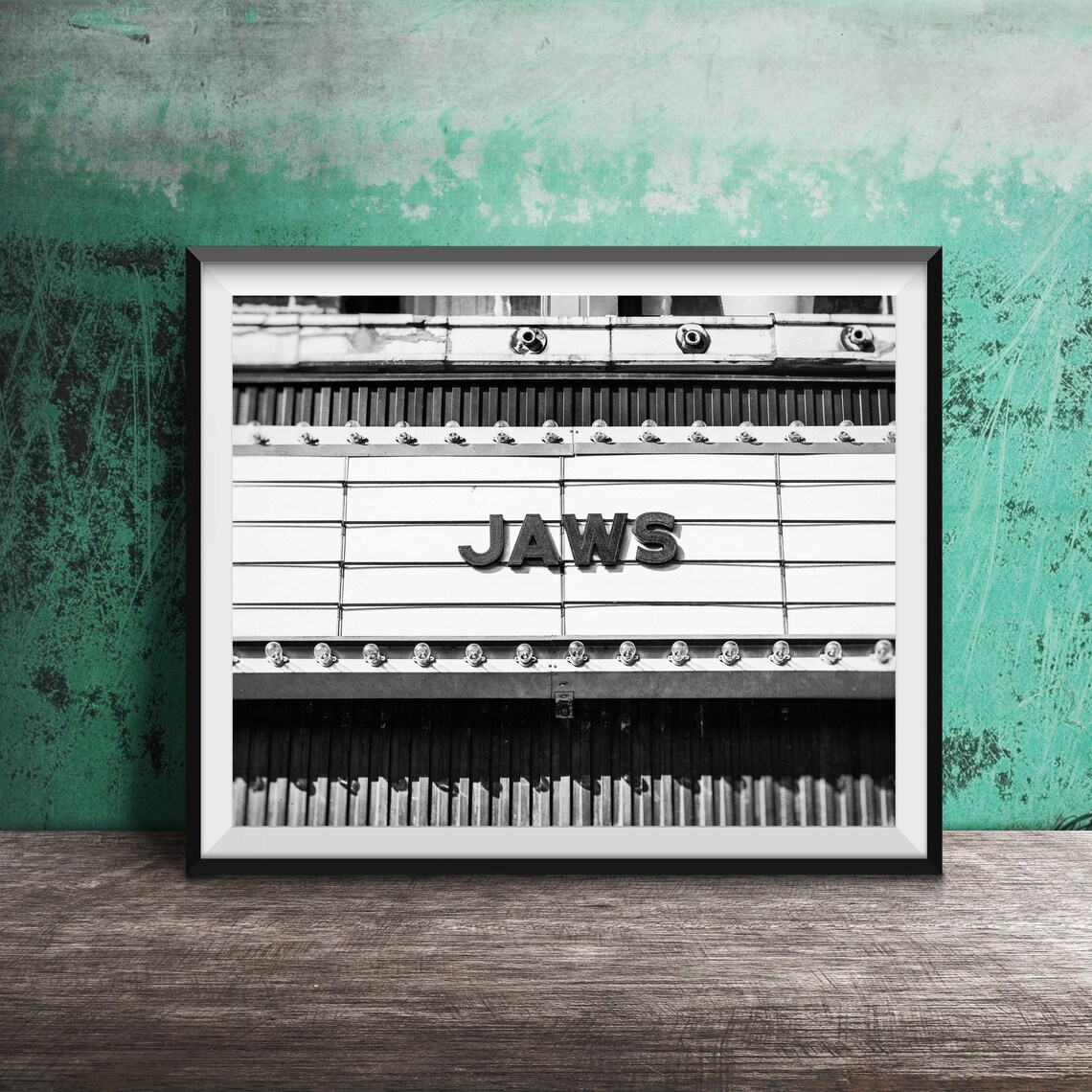 Jaws Movie Theater Marquee Film Screening Horror Classic Poster - Image 2