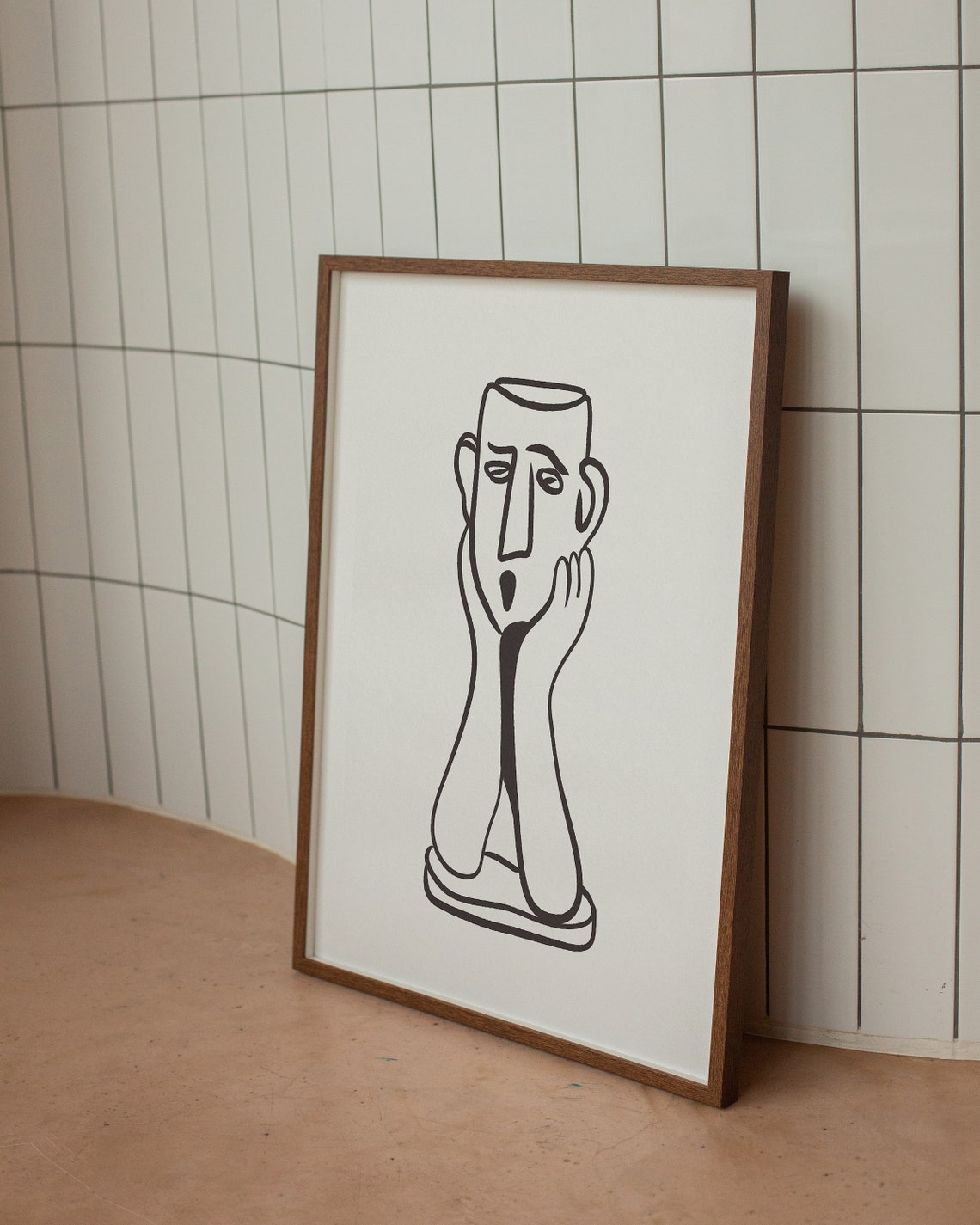 Abstract Black White Line Face Picasso Style Minimal Art Poster - Image 4