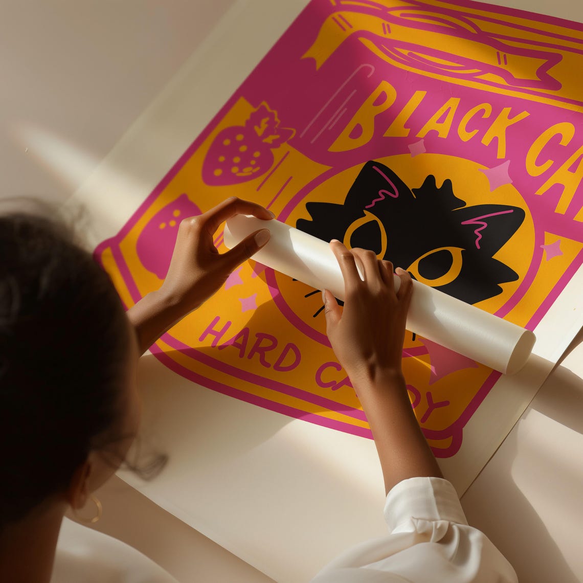 Black Cat Wall Art Retro Kitchen Print Cute Cat Poster Aesthetic Print - Image 4