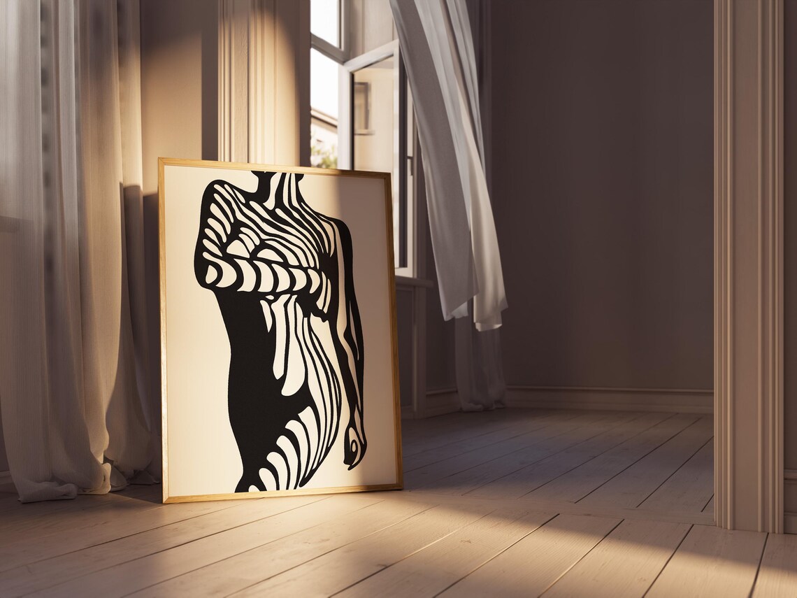 Female Silhouette Line Art, Modern Abstract Art Print - Image 3