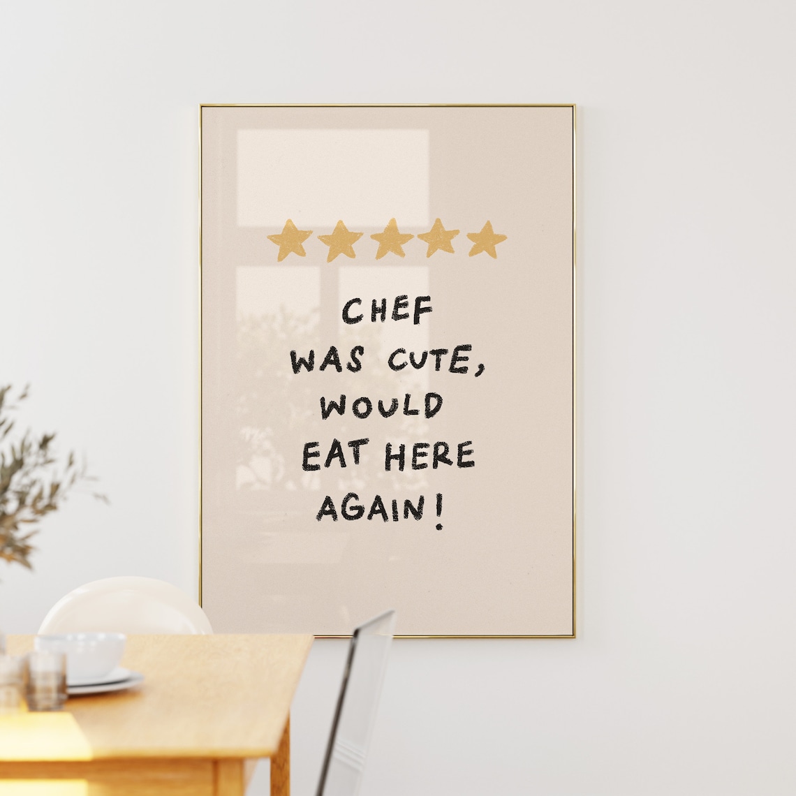 Chef Was Cute Hand-Drawn Kitchen Poster, Modern Aesthetic - Image 3