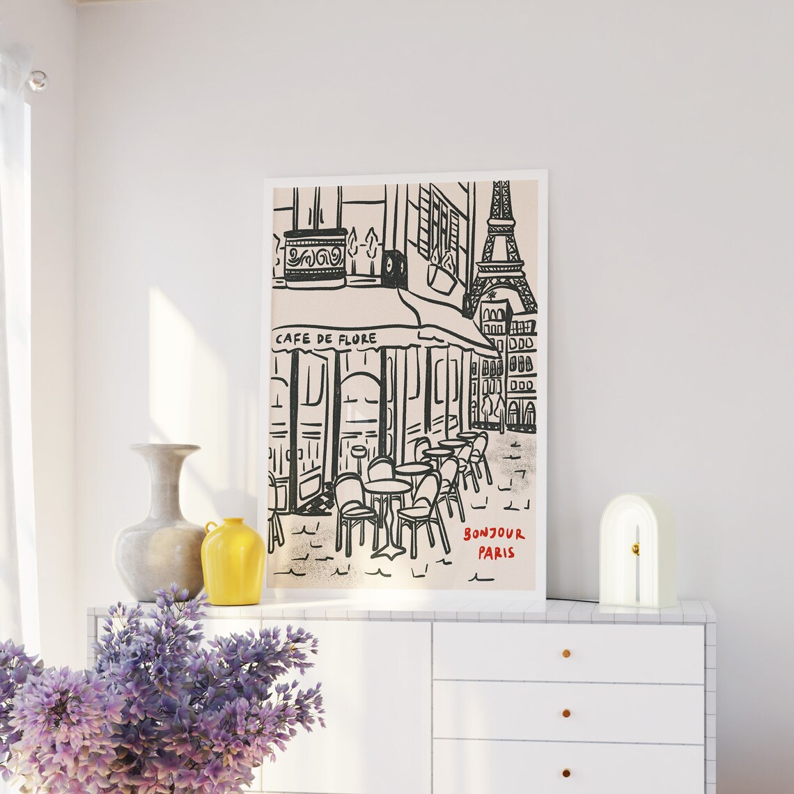 Paris City Print, Retro Eiffel Tower Travel Poster - Image 5