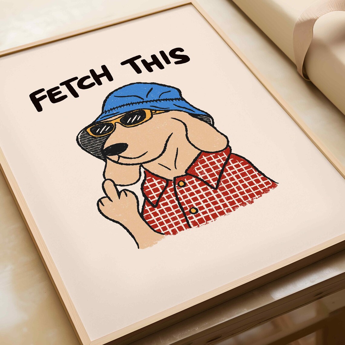 Fetch This Dog Quote Poster, Retro Wall Art Decor - Image 4
