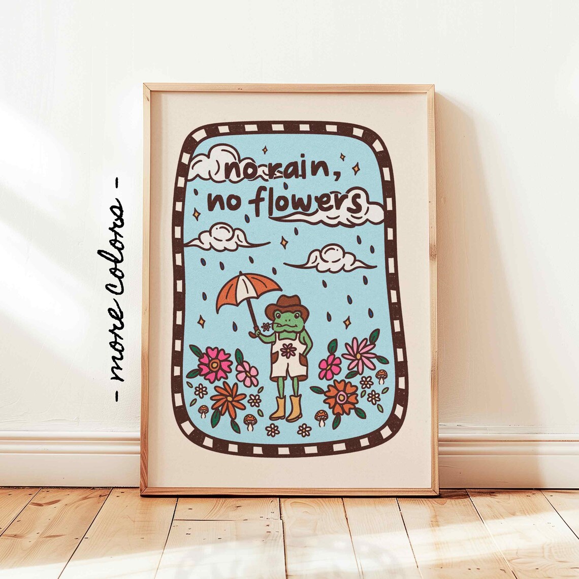 Frog With Mushroom Print, Kids Affirmations Poster