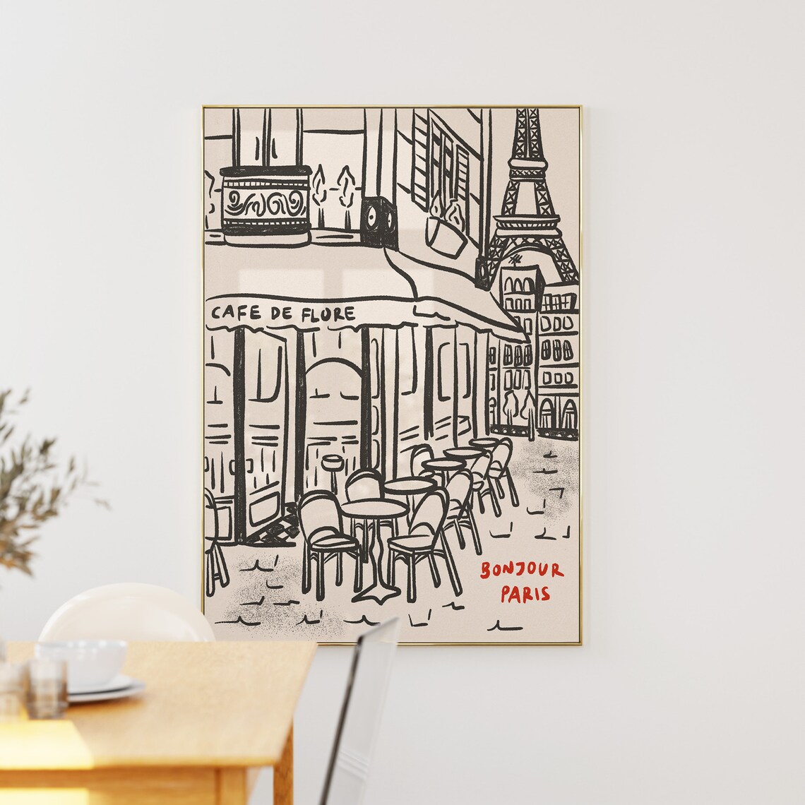 Paris City Print, Retro Eiffel Tower Travel Poster - Image 4