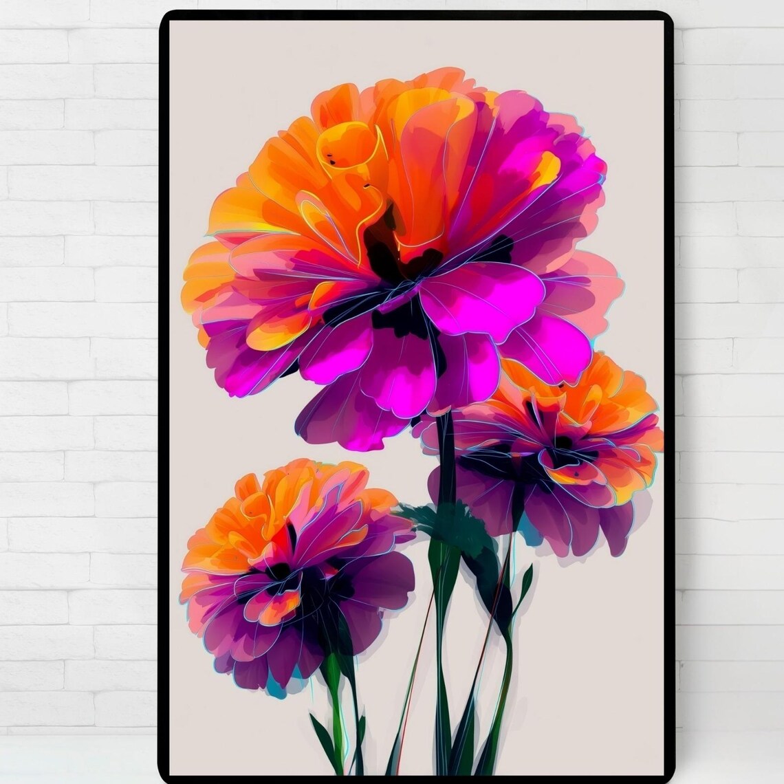 Radiant Floral, Abstract Flower Illustration Art Print