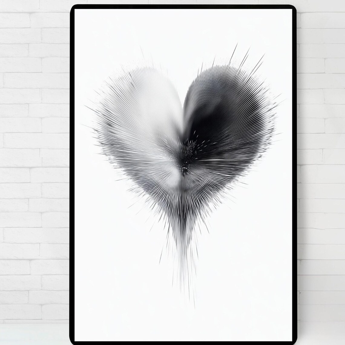 Minimalist Black And White Heart Art Print