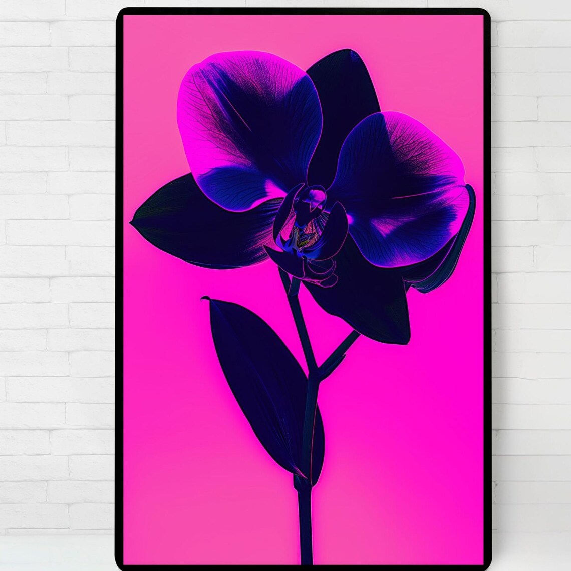 Orchid On Pink Poster Minimalist Floral Wall Art