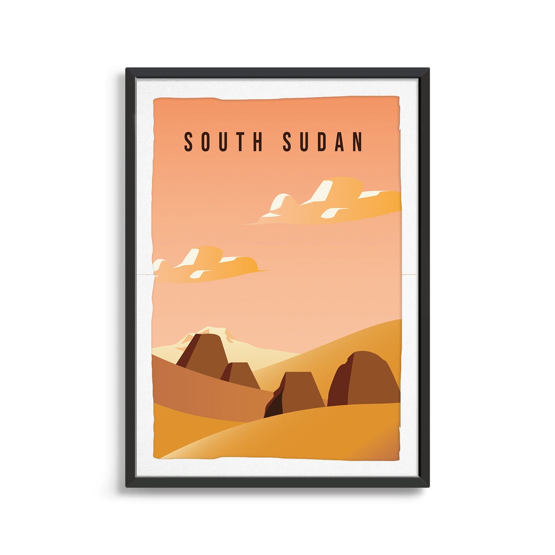 South Sudan Country Poster Country Art Country Wall Art Country Print Country Poster Country Print Travel Gift Travel Illustration