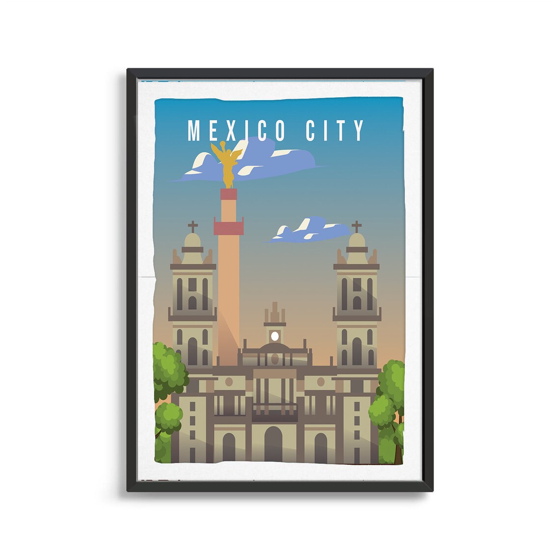Mexico City Travel Poster, Urban City Art Print