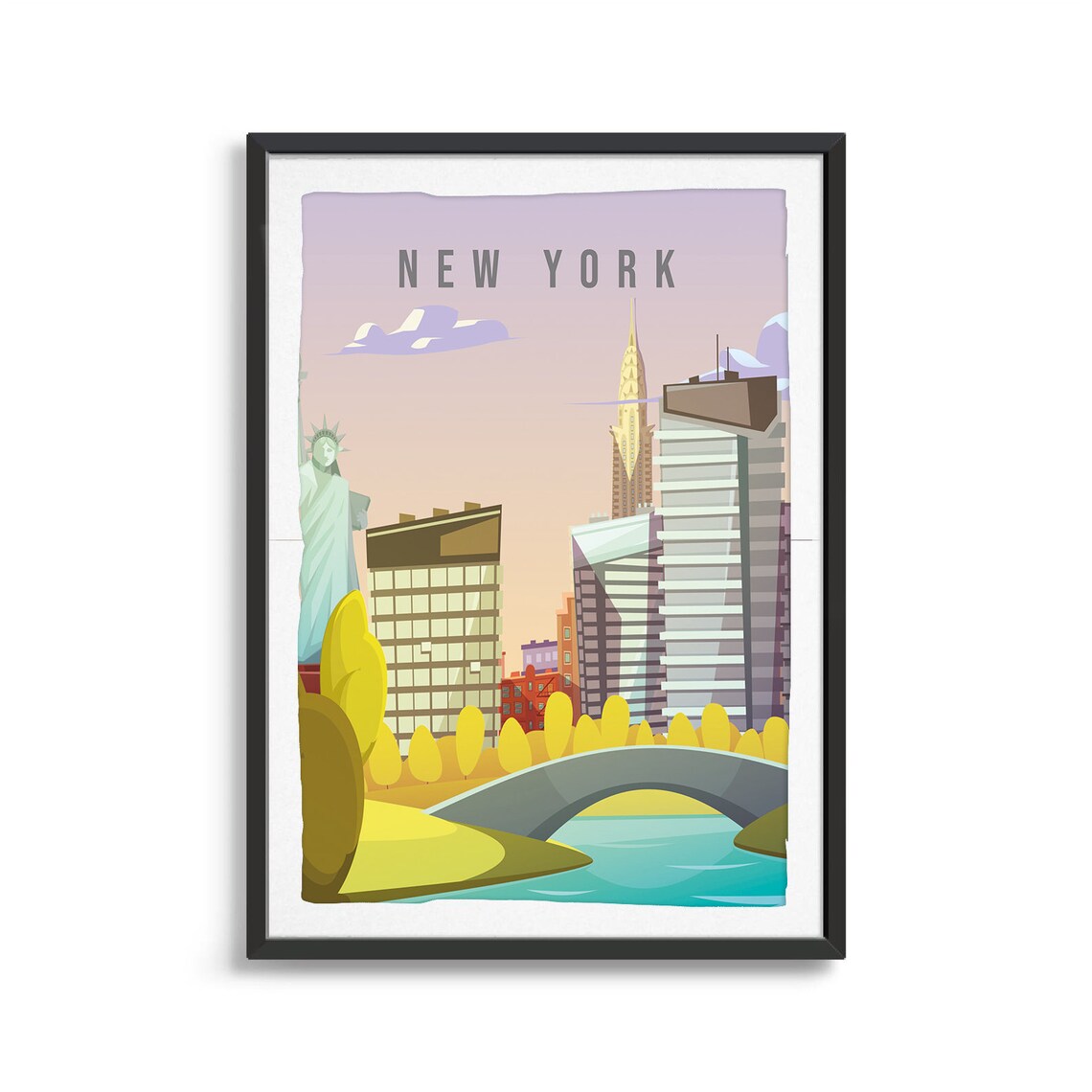 New York State Travel Poster, State Art Print