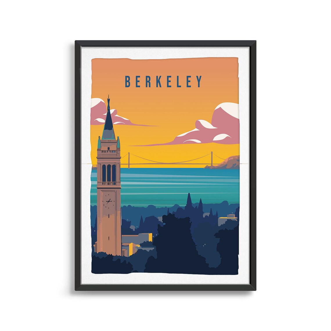 Berkeley Travel Illustration, Country Poster Art - Image 2