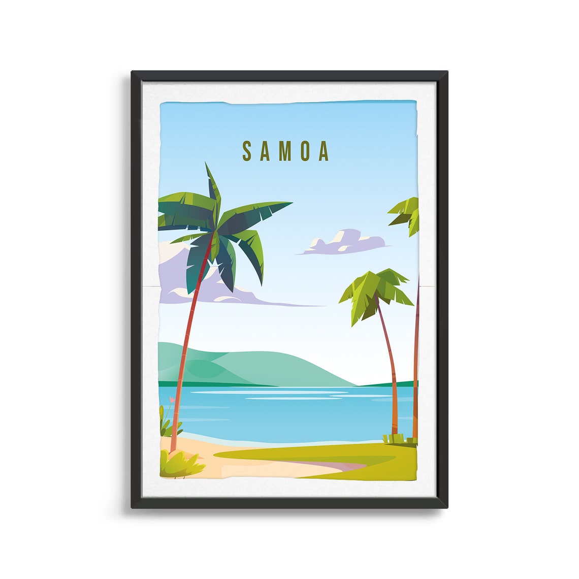 Samoa Country Poster Country Art Country Wall Art Country Print Country Poster Country Print Travel Gift Samoa Travel Illustration - Image 2