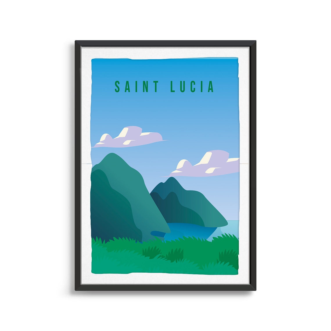 Saint Lucia Country Poster Country Art Country Wall Art Country Print Country Poster Country Print Travel Gift Travel Illustration