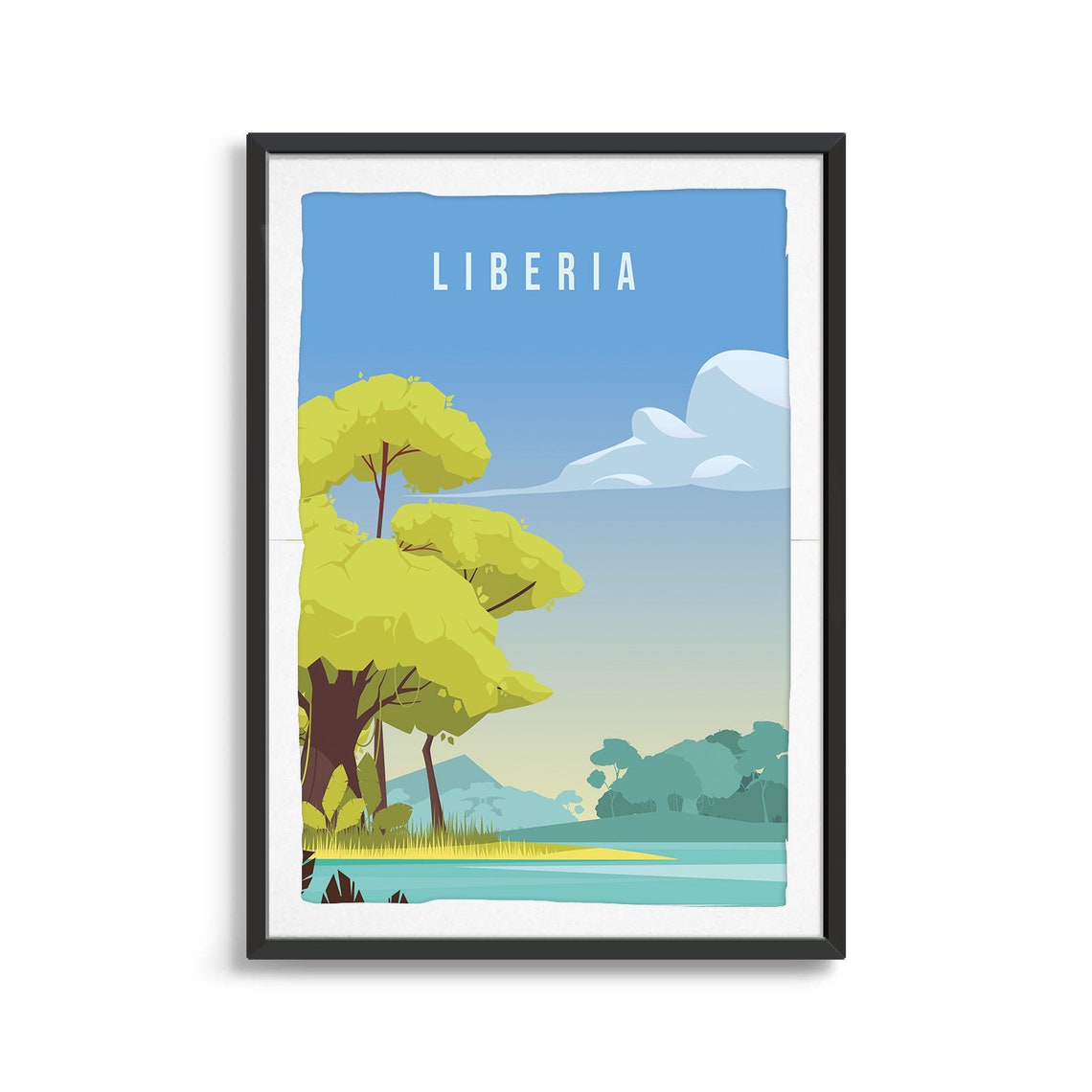 Liberia Country Poster Art City Wall Art Country Art Country Poster Country Print Country Art Liberia Travel Illustration - Image 2