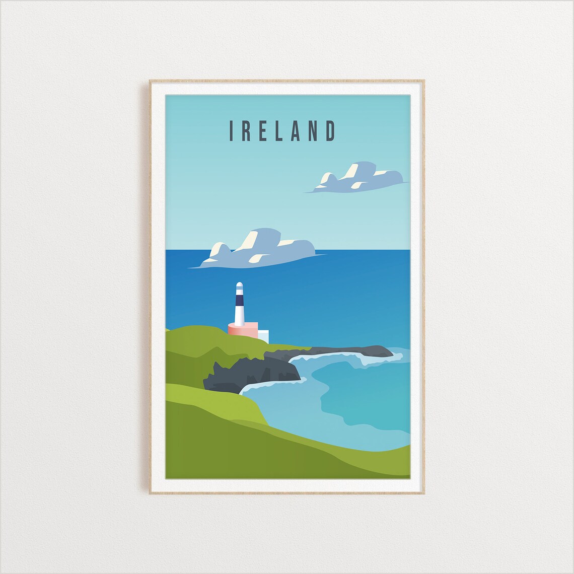 Ireland Travel Illustration, Country Poster Art Print
