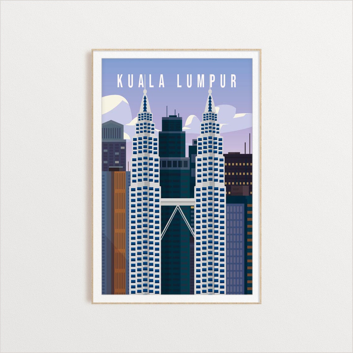 Kuala Lumpur City Poster City Art City Wall Art City Print City Poster City Print Travel Gift Travel Illustration