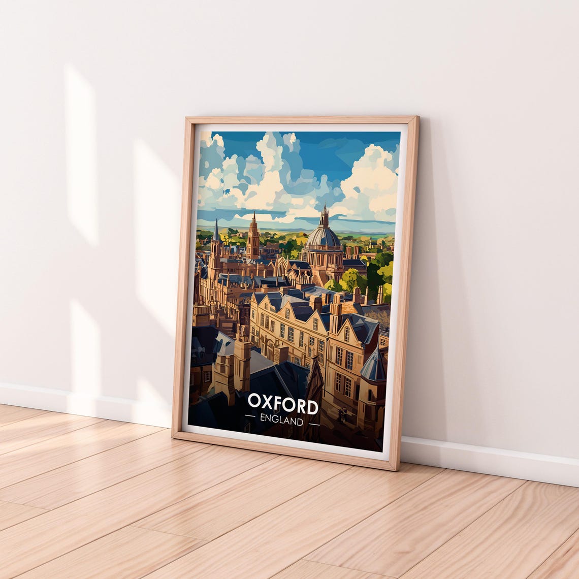 Oxford England Historic Spires Dome Skyline Panorama City Poster - Image 2