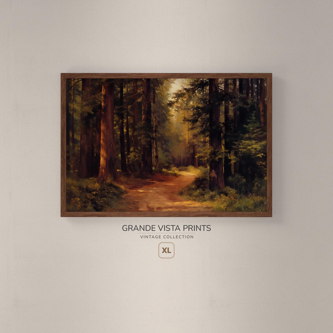 Extra Large Redwood Forest Forest Trees Landscape Painting Wall Art Large Forest Landscape Artwork Gv4937 - Image 2