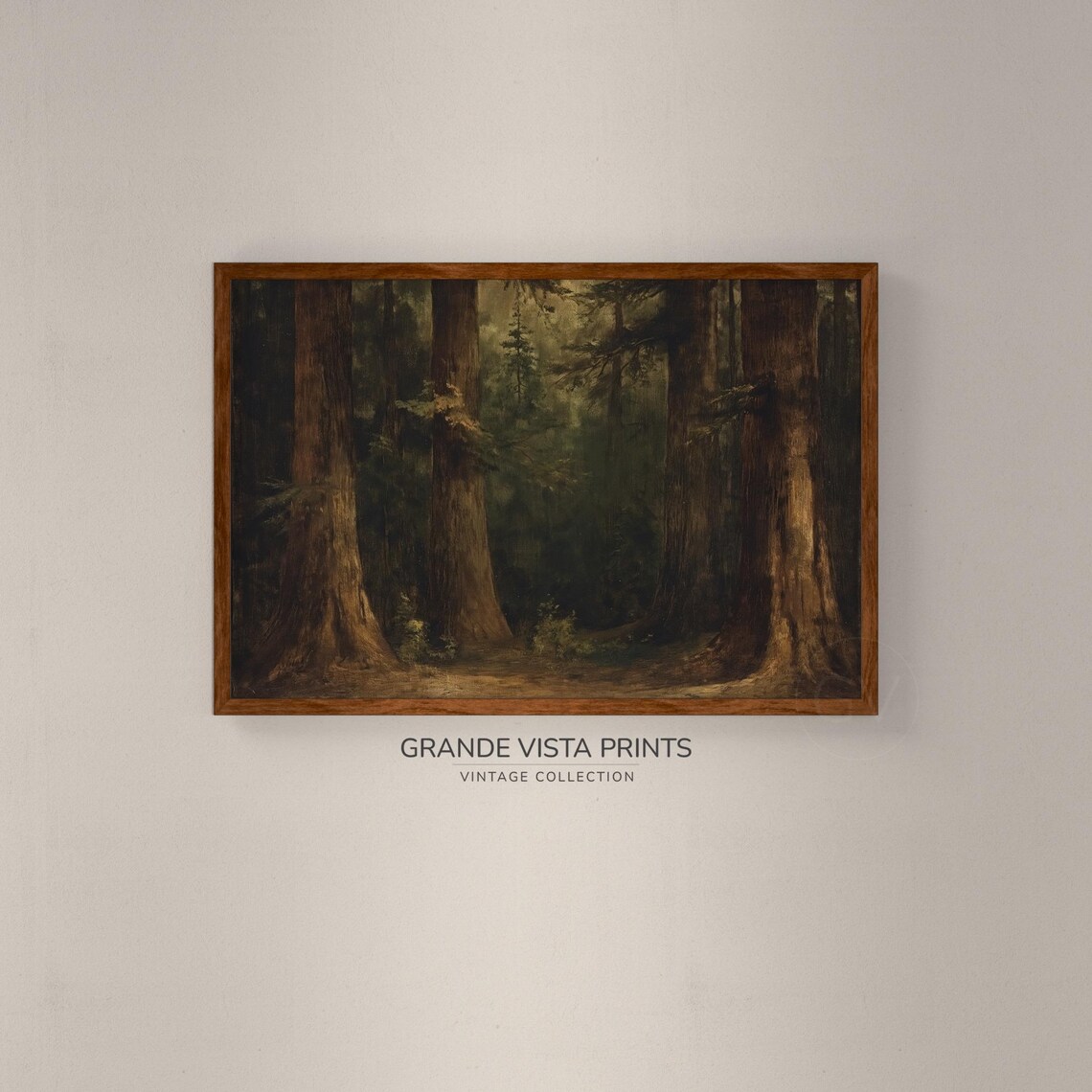 Deep Forest Wall Art Redwood Trees Artwork Painting Redwood Forest Art Print Deep Forest Gv4371 - Image 2